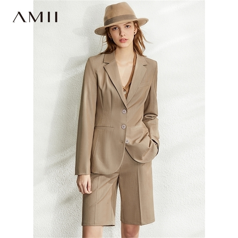 Spring British Style Professional Blazer Women Lapel Slim Coat High Waist Solid Causal Shorts 12070101 210527