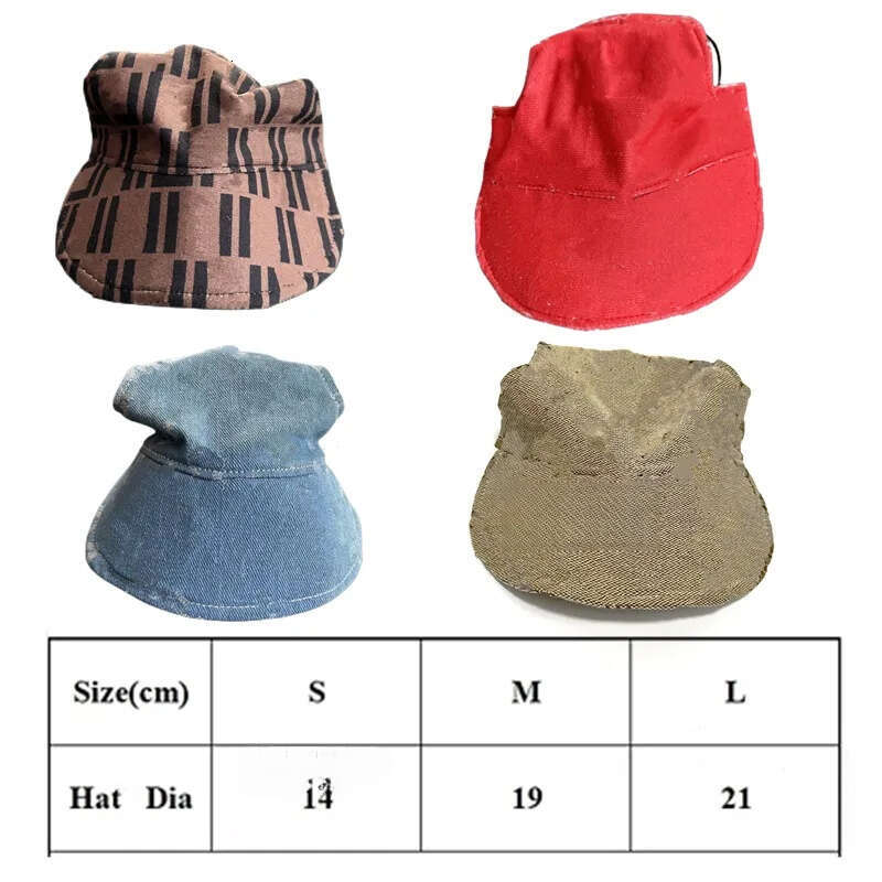 2025 new Designer Dog Cap Hats with Big Ear Holes Strap, Adjustable Baseball Caps Small Medium Dogs, Comfortable Pet Sun Hat for Dogs and Ca