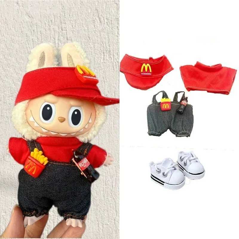 15 17cm For Labubu Bjd Fashion Coffee Cosplay Clothing Set Fast Food Fries Colo M Workwear Shoes Working Clothers Accessories C250924