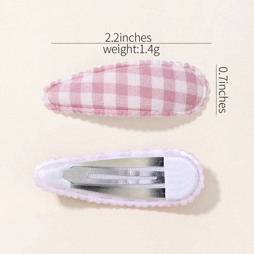 10Pcs/Lot Newborn Print Cotton Alloy Bow Snap Clips Set Fabric Plaid Hairpins Girls Kids Headwear Baby Hair Accessories ddmythur