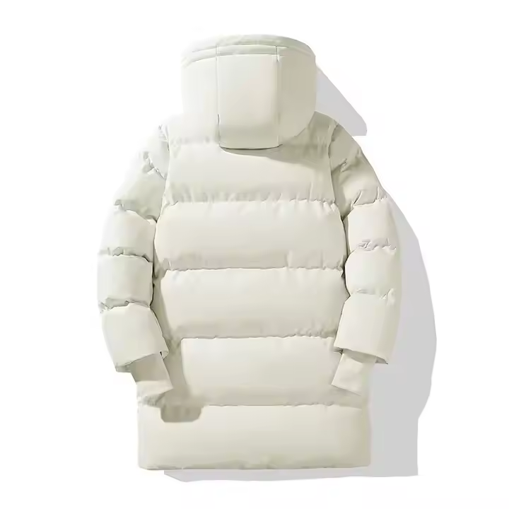 Men Women Long Down Jacket Waterproof Windproof Ultra Warm Lightweight Knee Length Winter Coat with Detachable Hood