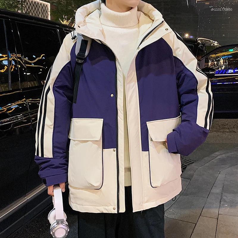 Men's Down Fashionable Versatile Sports Leisure Cold Proof And Warm Jacket With Hat Feather Comfortable Breathable