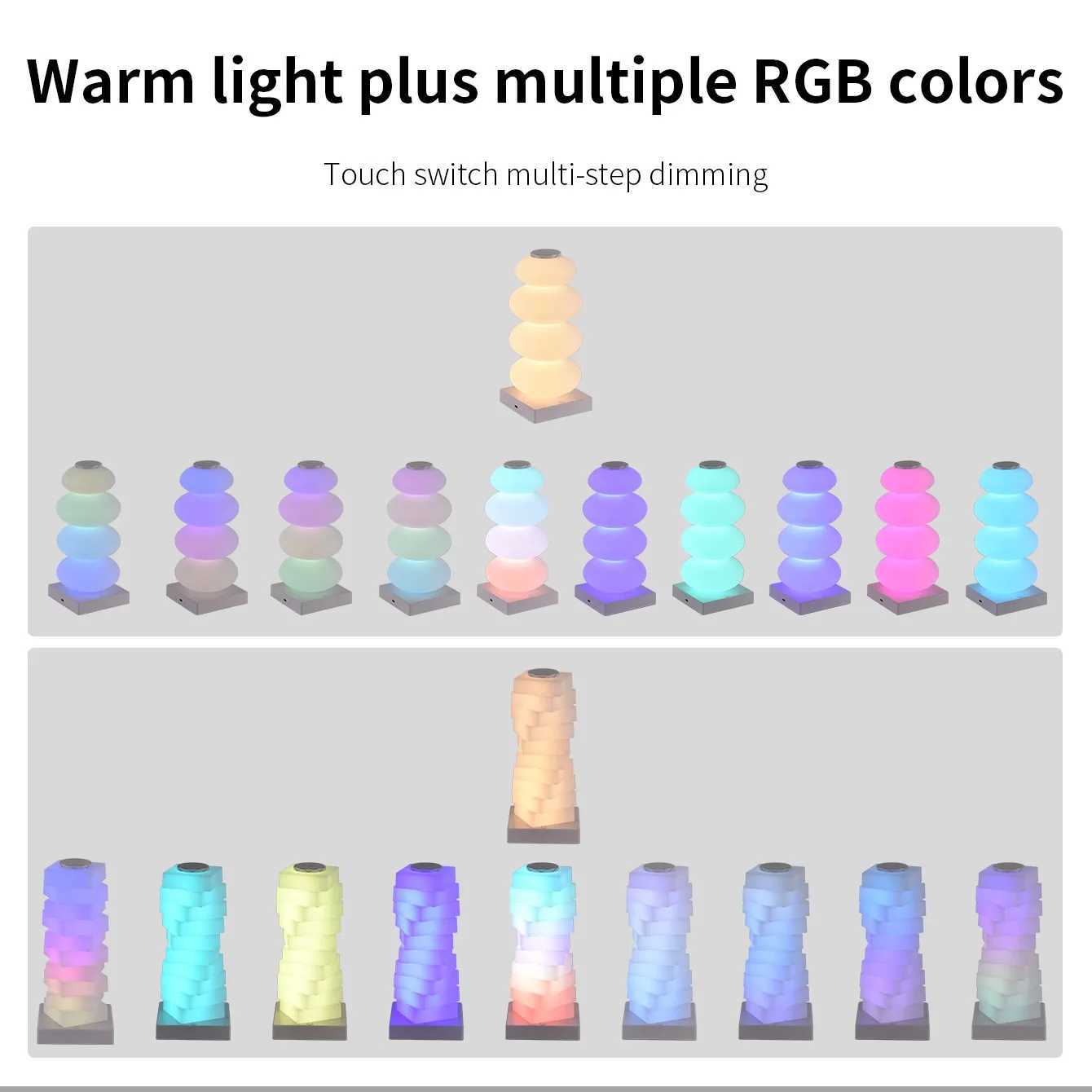 Magic Cube RGB Touch Night Light Rechargeable GourdShaped String Table Lamp Portable Indoor Decor Ambient Lighting For Bedroom C251115