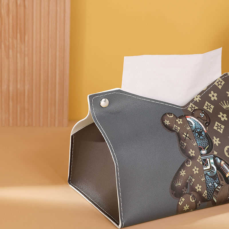 Inside Nordic leather tissue box draw box living room household creative tissue cover paper bag car tea table paper draw box C250924