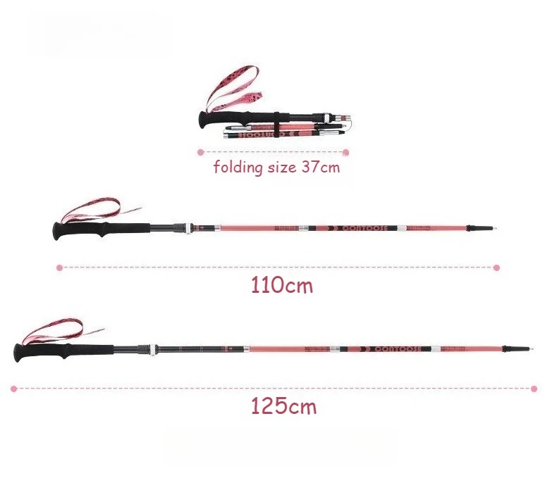 Carbon Fiber Trekking Poles Ultra-light Folding Hiking Sticks Walking Stick with EVA Handle Quick-Lock for Women Men Hiking Camping Climbing