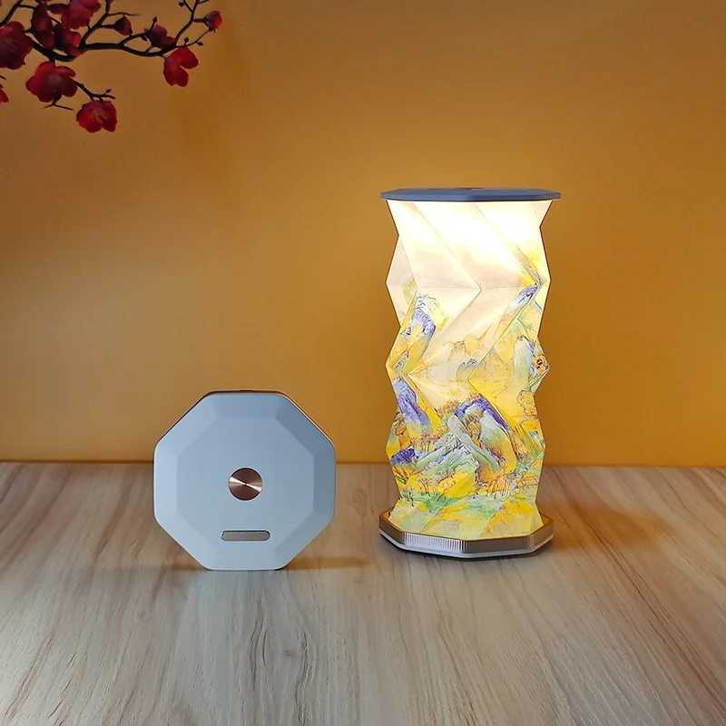 3D Origami LED Night Light Foldable USB Touch Sensor Lamp 360 Rotating Mood Light for Bedroom Desk Home Decor Gifts C251115