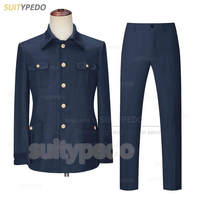 Fashion Men Suit Sets Tailor-made Daily Party Casual Outfits Evening Dinner Slim Fit Formal Male Blazer Pants Two Pieces 240914