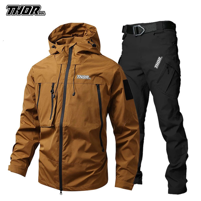 THORSOL Cycling Clothing Set Waterproof Motorcycles Jacket Mountain Bike Windbreaker Bicycle Pant Traje Ciclismo Hombre Invierno 250207