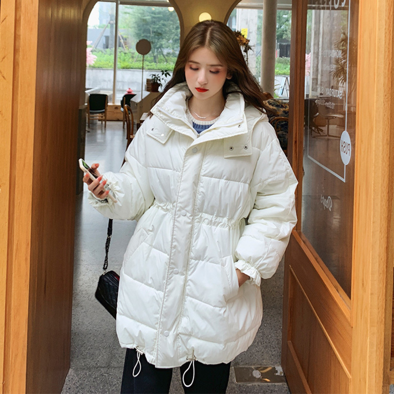 Fashion Long Hooded Parka Oversize Coat New Winter Jacket Women Casual Solid Thick Warm Parka Female Office Lady 201019