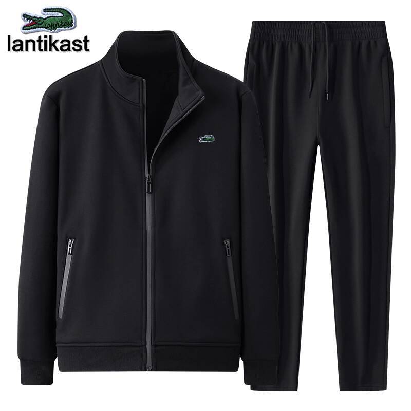 Hooded Jacket Sports Suit, Designer Style High-quality Crocodile Pattern Plus Size Men's Top Autumn And Winter Sportswear Long Sleeved Twopiece S