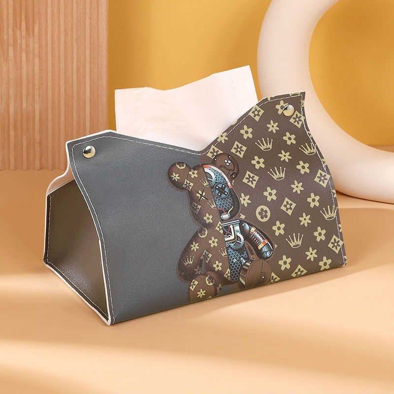 Inside Nordic leather tissue box draw box living room household creative tissue cover paper bag car tea table paper draw box C250924