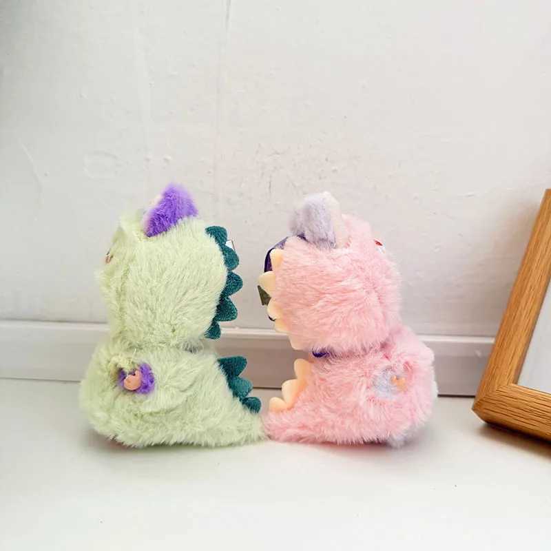 Clothes For 10cm 4th Gen Labubu 40 Charm Doll Outfit Heart Code Series Cute Furry Dinosaur Baby Onesie Set C250924