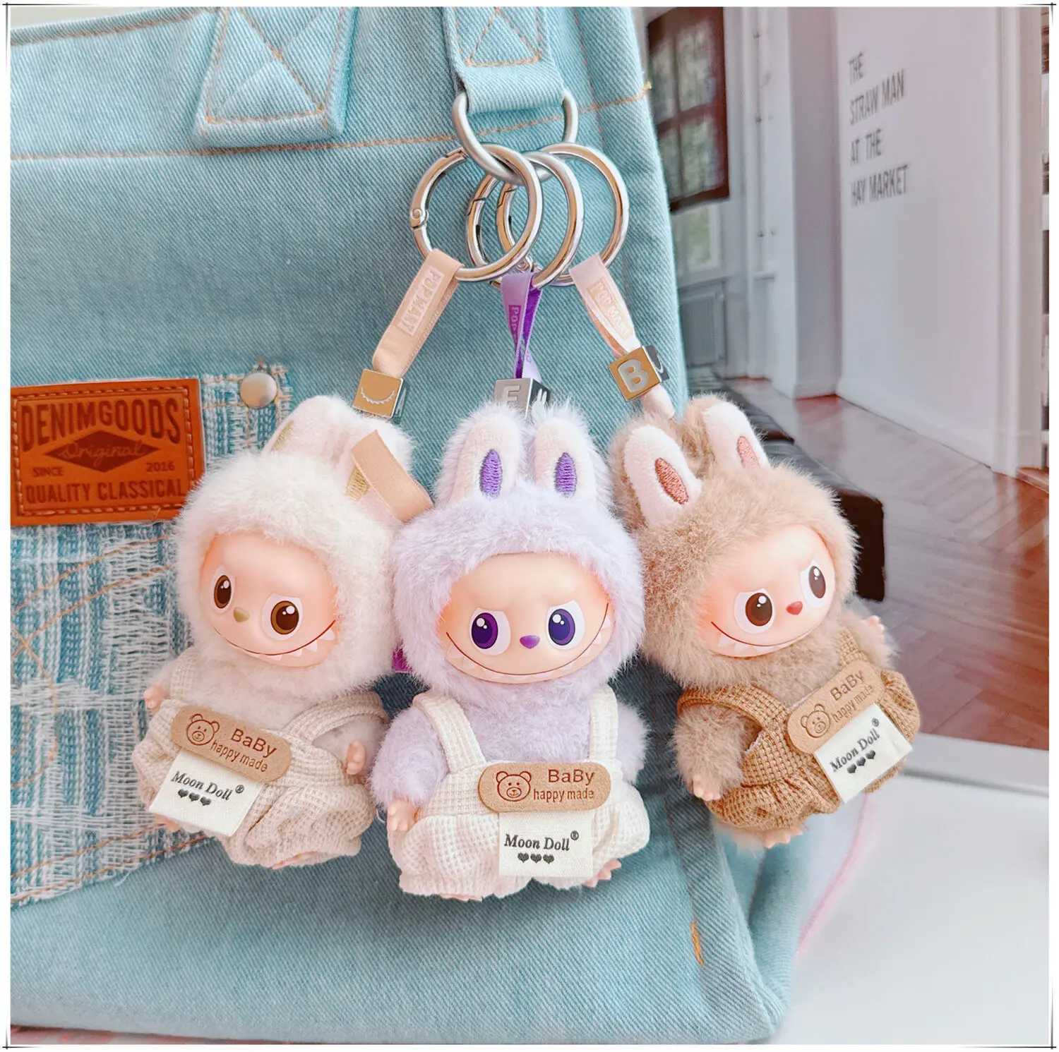 10cm Mini Labubu 40 Doll Clothes 4thGen Labubu Baby Happy Made Bib Pants for Mini Labubu C250924