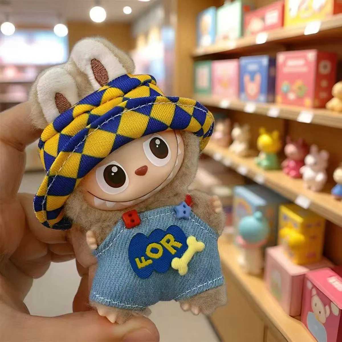 Plush Dolls Clothes for Mini Labubu 40 For Love Series Stylish Overalls Set DIY Outfit Accessories Gifts C250924