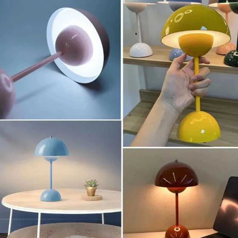 Mushroom Flower Bud LED Rechargeable Table Lamps Modern Desk Lamp Touch Night Light For Restaurant Cafe Bedroom Decoration Gifts C251115