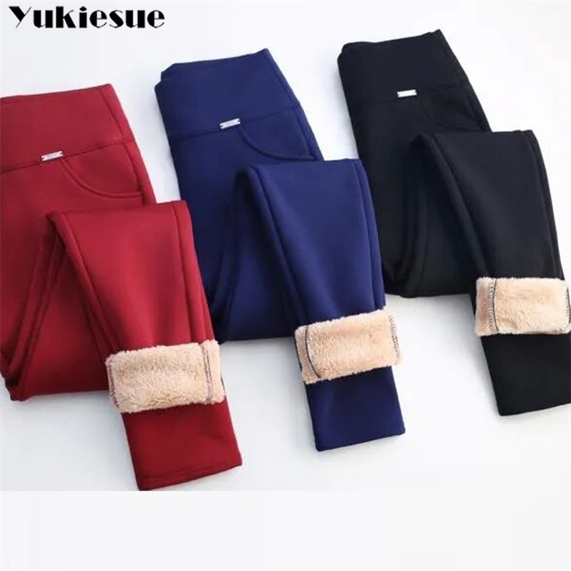 Women's Pants Capris Women Winter Warm women's pants Velvet Thick Trousers High Waist Elastic Mother Stretch pencil Pants clothes 5XL 6XL 23