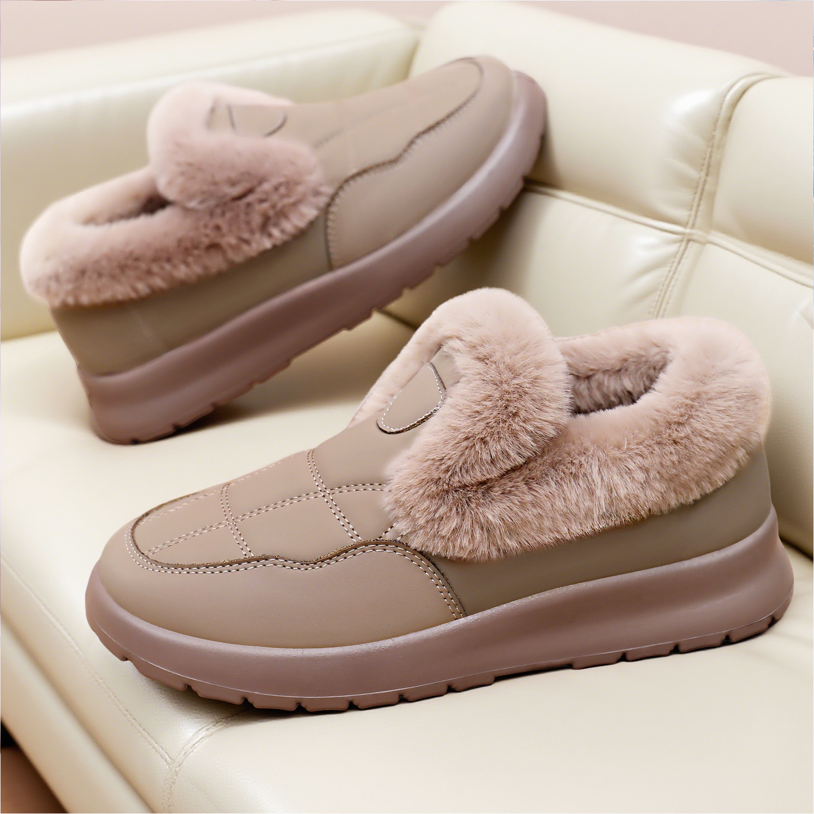Women's free shipping Winter Fleece-Lined Snow Luxury shoes Hot Boots - Slip-On Cotton Fashion Thickened, Warm Fashionable free shipping
