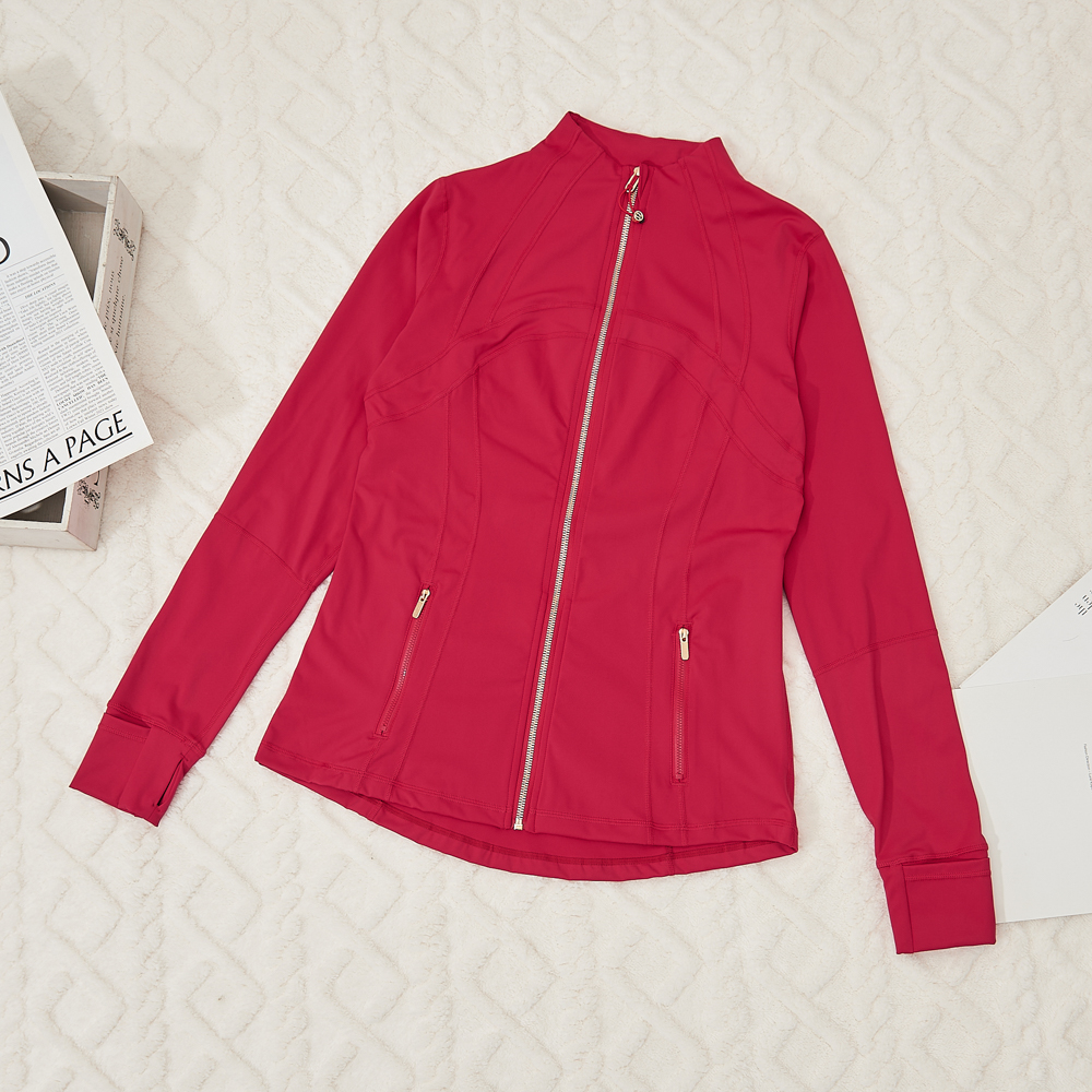 Yoga Jacket Women Define Workout Sport Coat Fitness Jacket Sports Quick Dry Activewear Top Solid Zip Up Sweatshirt Sportwear