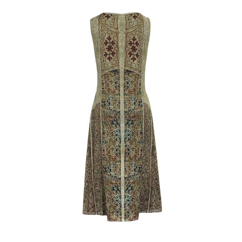 Women's Ethnic - Style Sleeveless Printed Dress, Versatile Fashion for Home & Daily Wear-CF53937