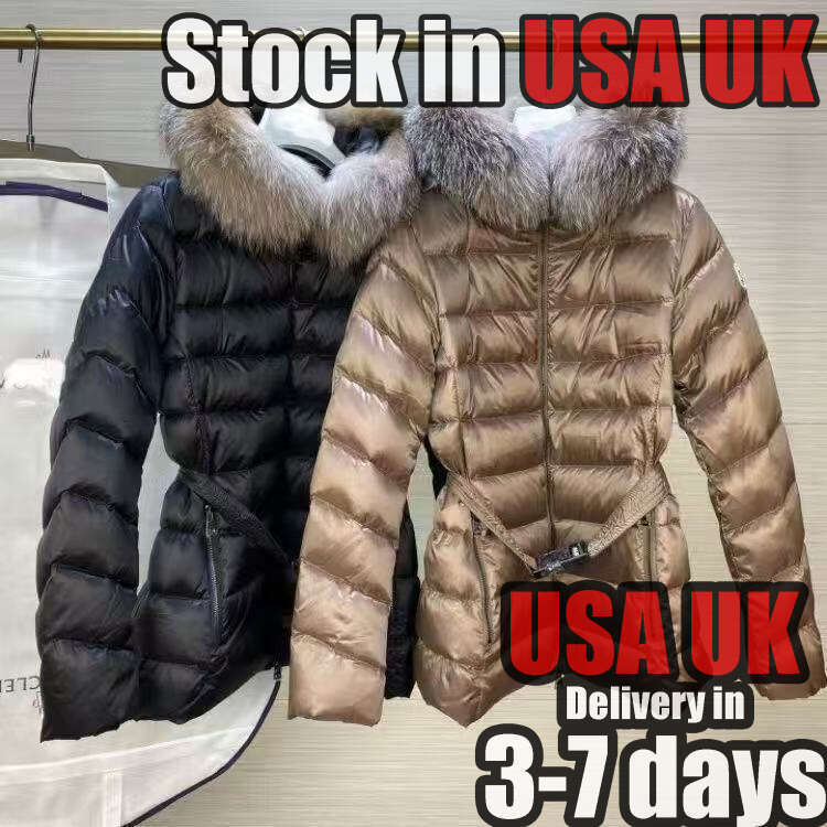 winter womens fw22 designer puffer jacket fur coats real raccoon hair collar warm fashion parkas with belt lady coat outerwear down jackets C110302