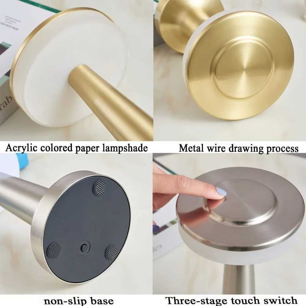 Rechargeable LED Touch Control Table Lamp 1800mAH Cordless Bedside Light 3Color Dimmable with 60H Battery for BedroomOffice C251115