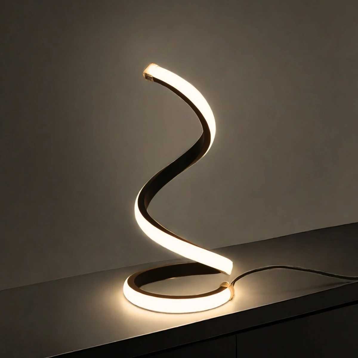 1Pc LED Spiral Table Lamp Modern Three Speed Dimming USB Power Button Switch Bedroom Decorative Table Lamp C251115