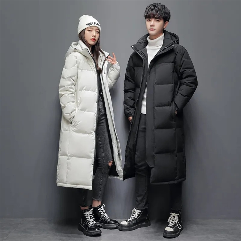 Men's Down Parkas -20°C Down Jacket Men Long Jackets Winter Warm Lightweight White Duck Down Coats Men Streetwear Overcoats Women Clothing 231026