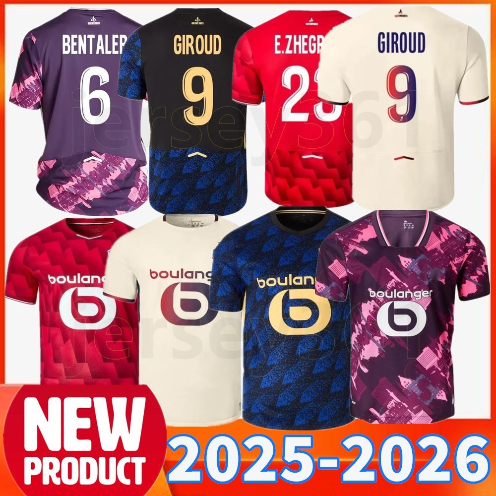 4XL 25 26 Maillot Lille Soccer Jerseys 2025 2026 LOSC Fourth Football Shirt Kit Home Away Third HARALDSSON Men Kids Kit GIROUD BENTALEB jersey Lille Maglia Gara