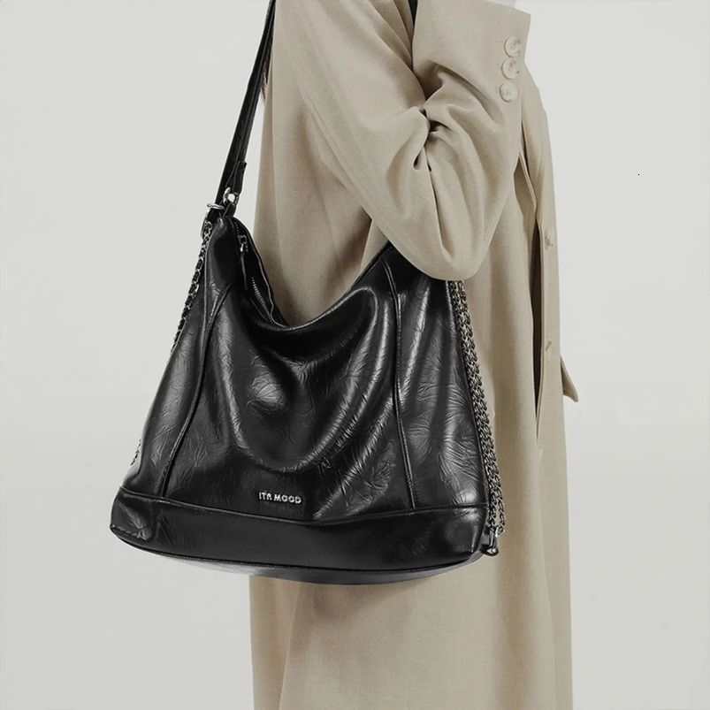 ITAMOOD Womens Handbag Large Capacity Double layer Cowboy Bag for Cosmetics Commuting Computers Shoulder 240820