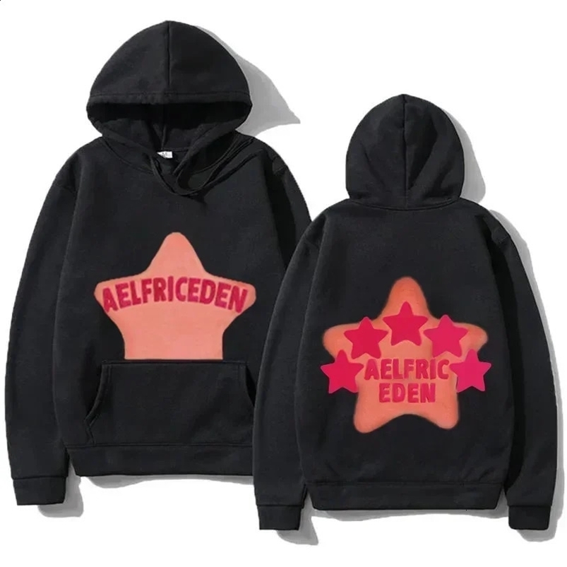 European and American Style Pattern Hoodie Pink Star Print Hoodie Mens and Womens Sweaters Loose Casual Pure Cotton Pullover 250117