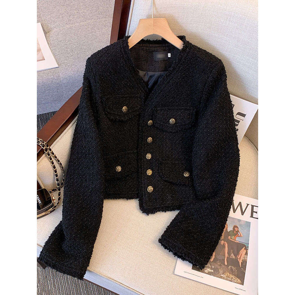 Lanjia- Black Chanel-Style Jacket For Women, And Autumn 2025 New French Elegant Socialite Early Spring Short Slim-Fit Top 511C9