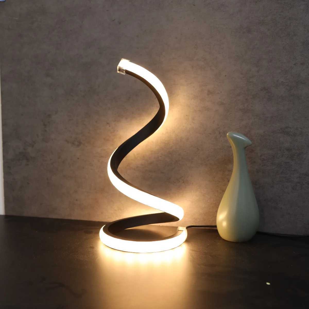 1Pc LED Spiral Table Lamp Modern Three Speed Dimming USB Power Button Switch Bedroom Decorative Table Lamp C251115