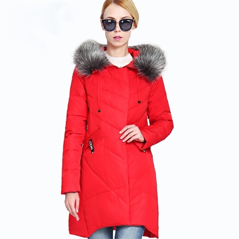 Winter Jacket Women Glitter Plus Size Hooded Long Women's Winter Coat Hooded Thick Biological-Down Jacket Parka Docero 201125