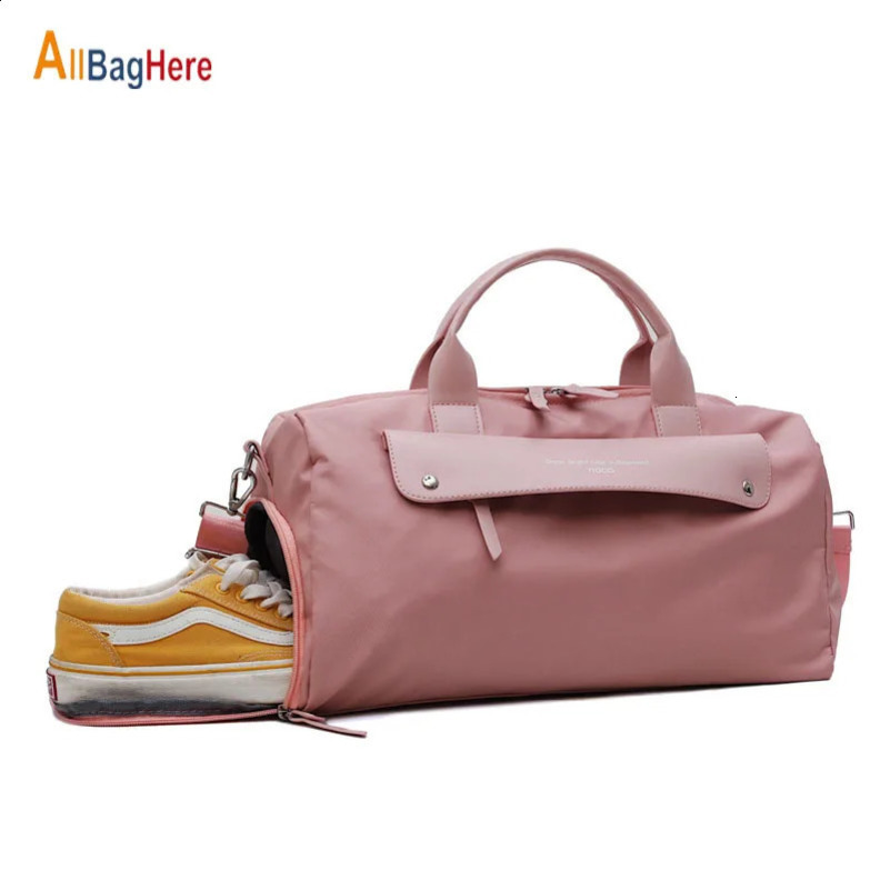 Fashion Pink Travel Sports Fitness Bag Womens Swimming Waterproof Wet Shoe Bag Yoga Luggage Bag Large Capacity Luggage Bag 240906