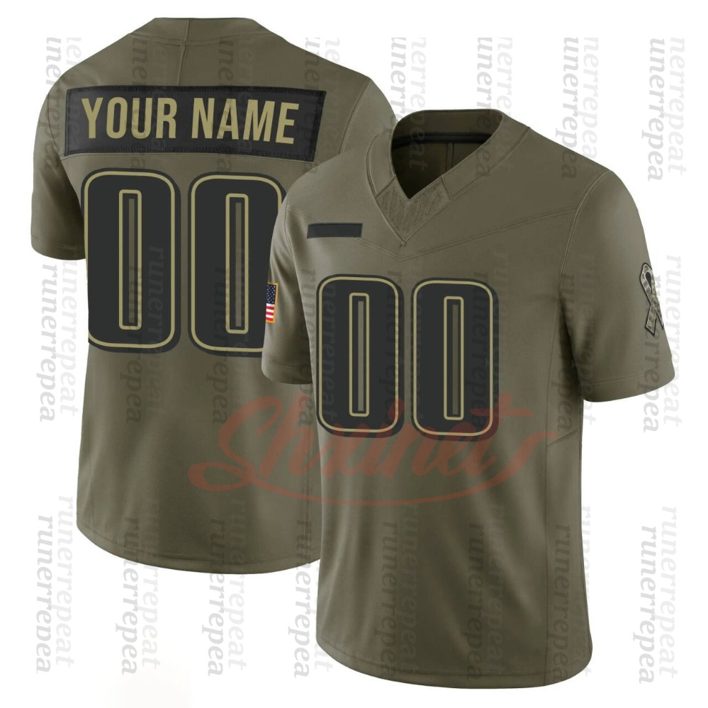 Personalize 2025 Olive Salute To Service Football Jersey gibbs LOVE Allen JEfferson18 26barkely hurts ST brown jackson rodgers Penix Jr. Young Lamar Williams Henry
