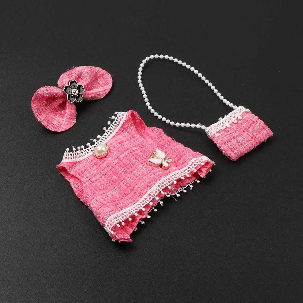 For Labubu Doll Clothes Outfit Accessories Labubu Clothes Designer Black White Plaid Dress Set Mini Dolls Clothing Girl Gift C250924