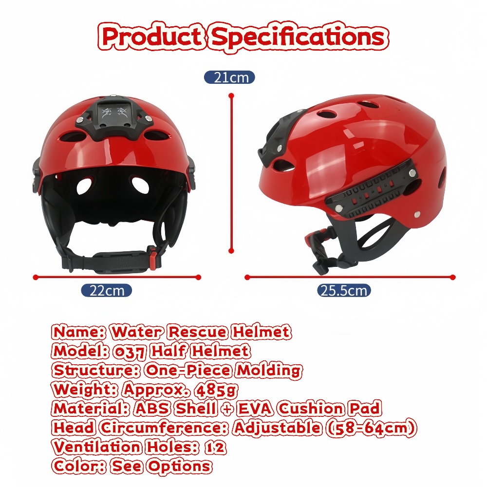 Professional Water Rescue Helmet, ABS Shell Adjustable Safety Helmet for Aquatic Sports, Rafting, Ship & Ocean Operations