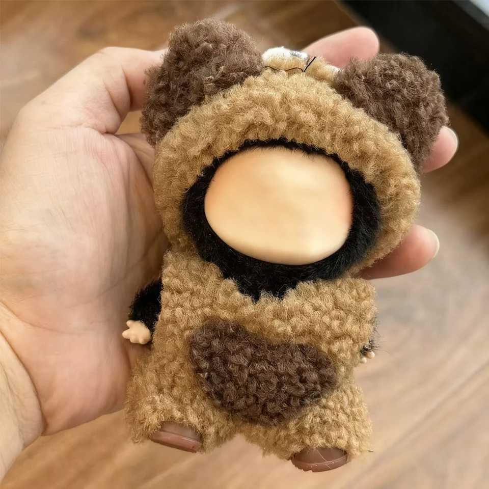 For 40 Labubu Clothes Cute Cartoon Plush Toy Love Clothes Luxury Outfit 10cm Mini Plush Jumpsuit Costumes Key Pendant Decor C250924