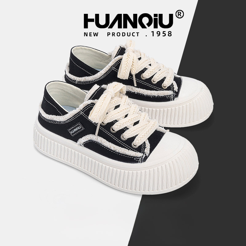 HUAN QIU Free shipping Designer Casual Shoes Thick soled canvas shoes women versatile thick soled height increasing board shoes fashion outdoor