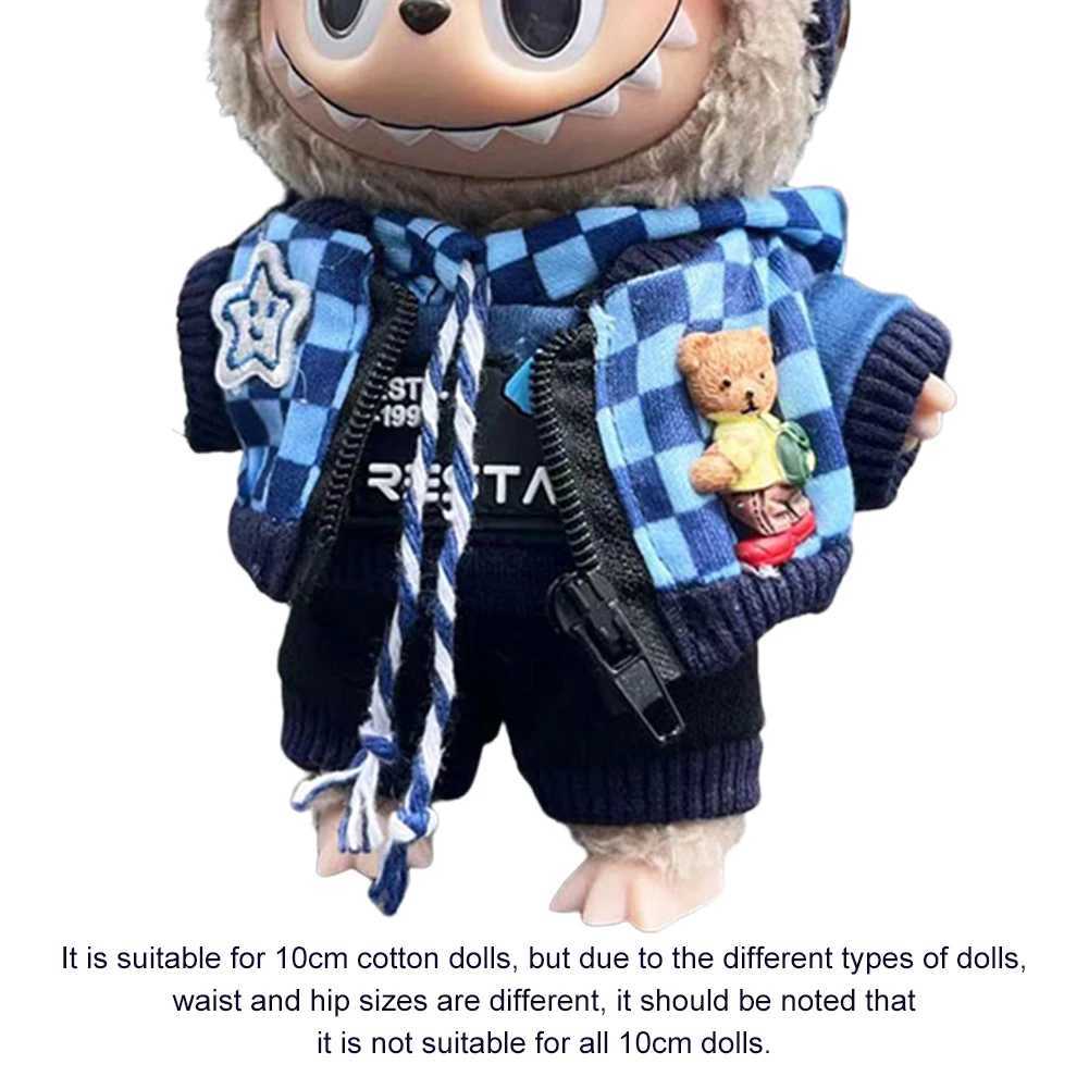 for Labubu 17cm Doll Clothes Mini Plush Dolls Outfit Clothes Headband Hoodie Coat Trousers for Korea Kpop Exo Labubu Dolls Cloth C250924