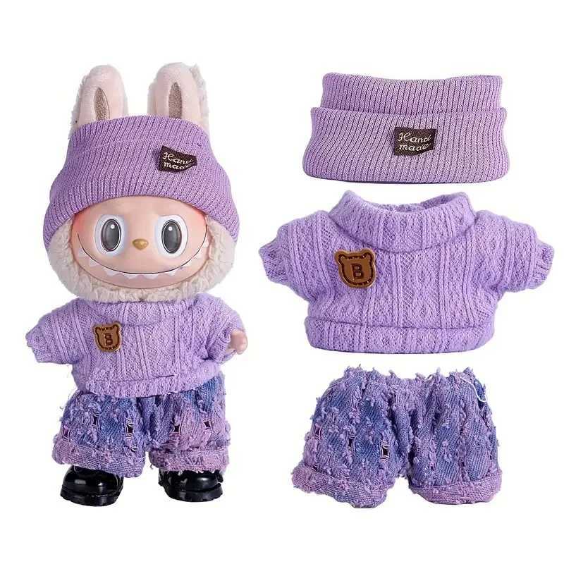 For Labubu Doll Clothing Cute Sweater Set 17cm Clothing Shoes Doll DIY Accessories Training Sitting Party Games Toys Gifts C250924