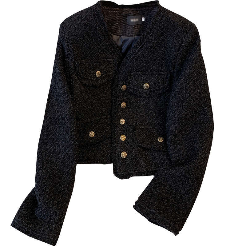 Lanjia- Black Chanel-Style Jacket For Women, And Autumn 2025 New French Elegant Socialite Early Spring Short Slim-Fit Top 511C9