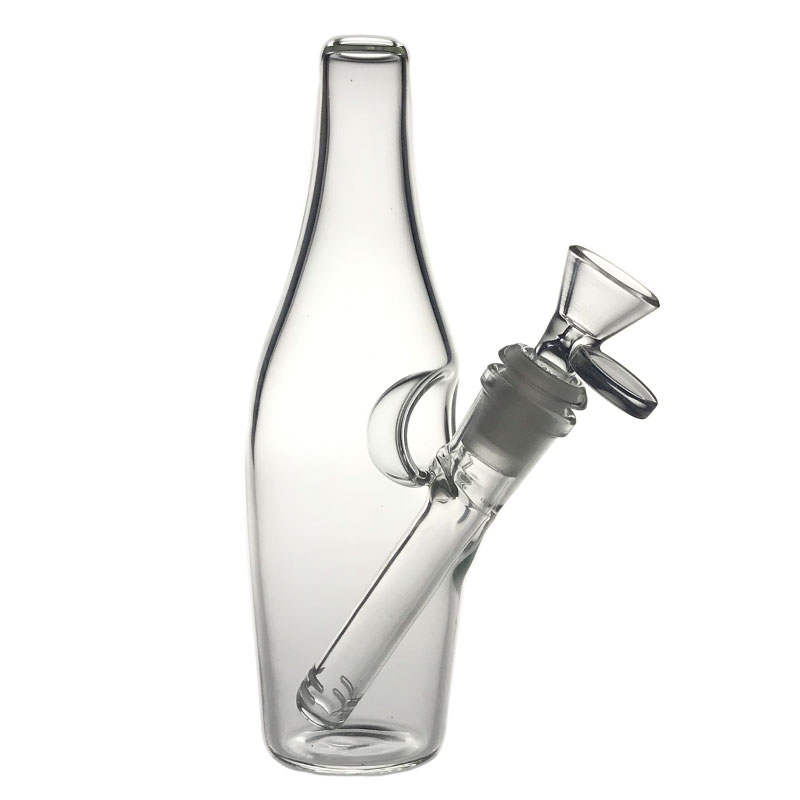 Goodsstore 7 Inch Glass Bongs With 14mm Female Downstem 14mm Male Thick Clear Glass Recycler Beaker Water Pipes