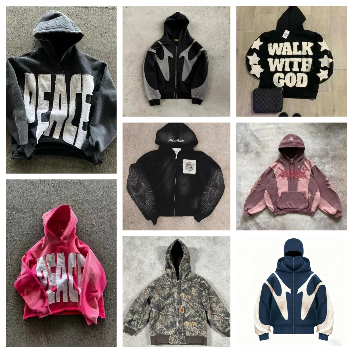 Designer Men's Hoodies Harajuku Embroidery Oversized Letter Patch Flash zip up hoodie Men Women Hip Hop Goth Casual Sweatshirt Asian size
