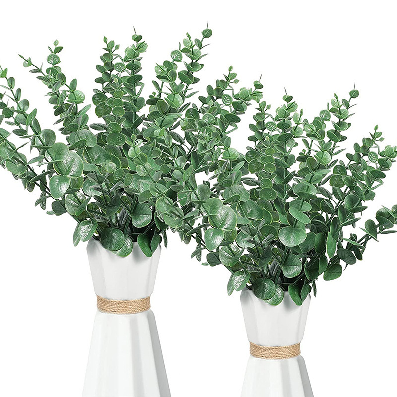 10pcs Eucalyptus Stems Artificial Eucalyptus Leaves for Home Flowers Bouquet Centerpiece Wedding Decoration Christmas Decor Wholesale artificial flowe