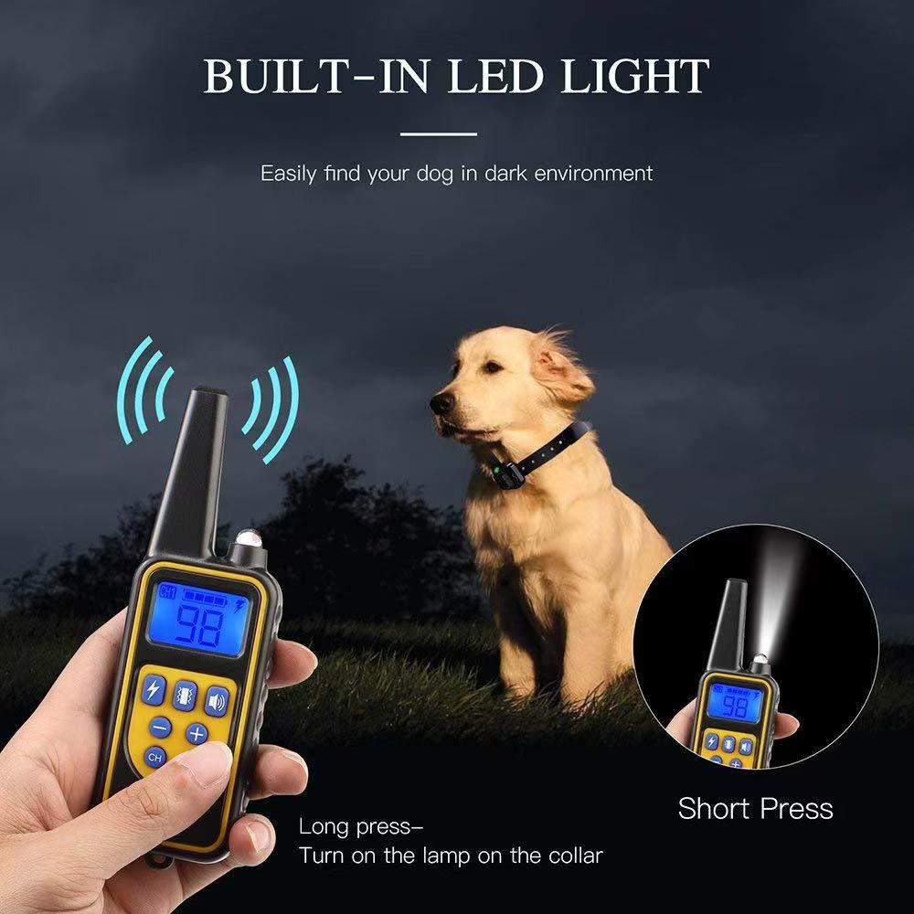 dog shock collar with remote control- 800m Dog Training innovative IPX7 waterproof, with 3 training modes, rechargeable electronic collar, suitable fo