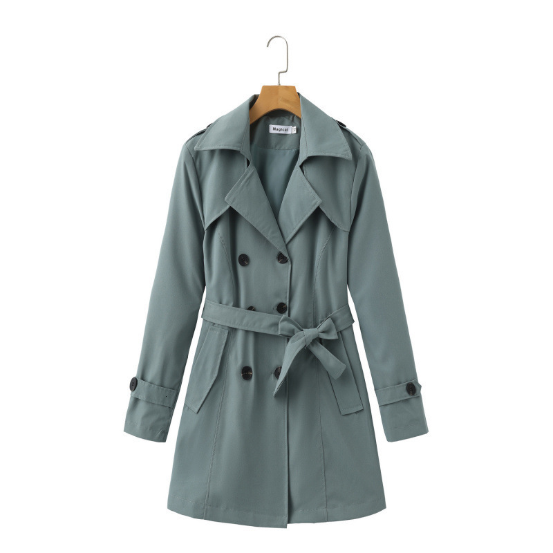 Womens Trench Coat Spring Autumn 2025 Korean Fashion Casual Versatile MidLength Coat Womens Overcoat 240926