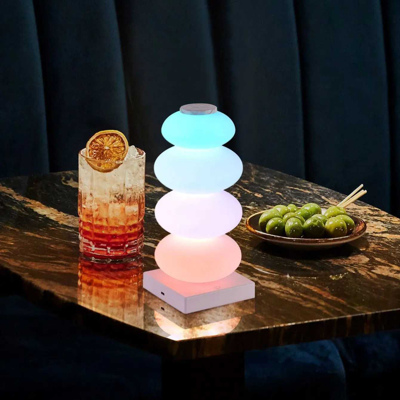 Magic Cube RGB Touch Night Light Rechargeable GourdShaped String Table Lamp Portable Indoor Decor Ambient Lighting For Bedroom C251115