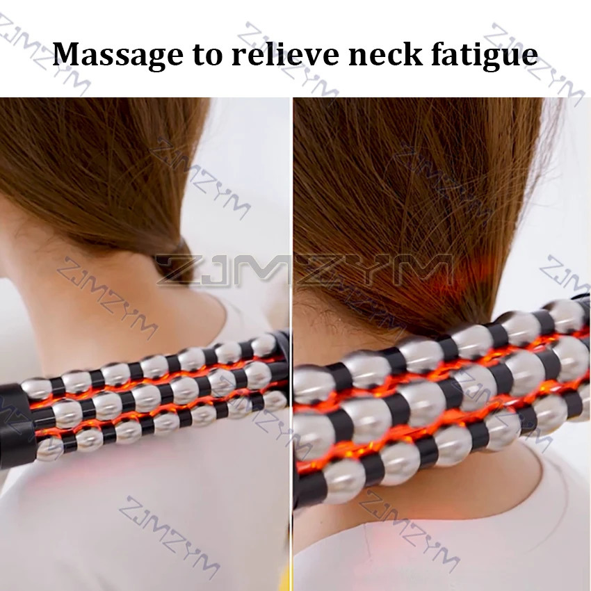 Relaxed Red Light Heated Massage Device 360 Rotating Inner Ball Muscle Relaxation Massage Roller For Whole Body Anti Cellulite 250924