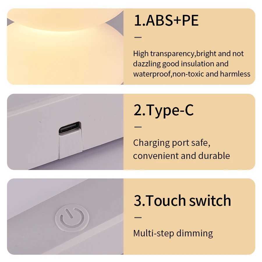 Rechargeable RGB Led Night Light Bedroom Table Lamp Party Lighting for Desk Living Room Bar Decor 16 Color Led Strip Lights C251115